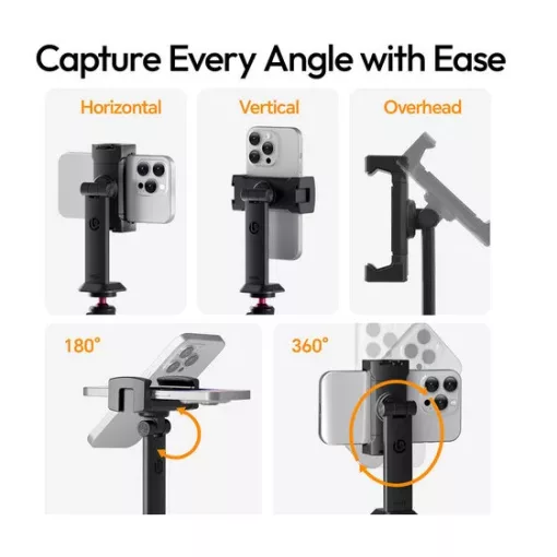 Ulanzi MA54 Uka 360 fokban elforgatható telefontartó adapter, 2db vakupapucs (UL-M055)