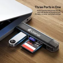 Ulanzi CR1 3-in-1 memóriakártya olvasó, USB, USB-C, microSD, SD (UL-X117)