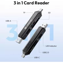 Ulanzi CR1 3-in-1 memóriakártya olvasó, USB, USB-C, microSD, SD (UL-X117)