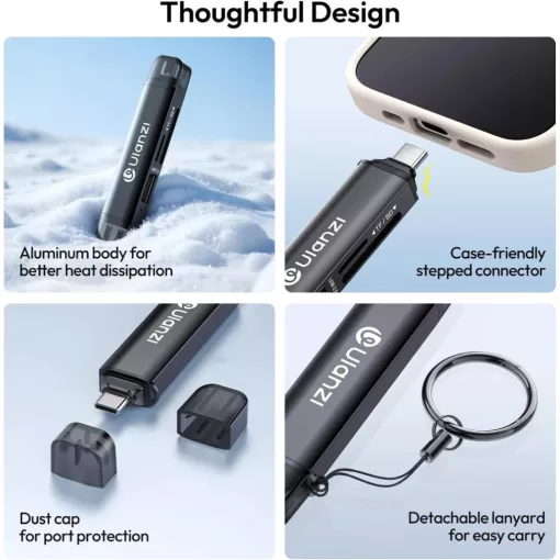 Ulanzi CR1 3-in-1 memóriakártya olvasó, USB, USB-C, microSD, SD (UL-X117)