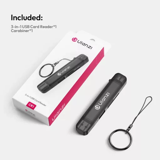 Ulanzi CR1 3-in-1 memóriakártya olvasó, USB, USB-C, microSD, SD (UL-X117)