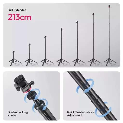 Ulanzi MT-80 automatikusan nyíló lámpaállvány, 213cm magasság (UL-T171A)