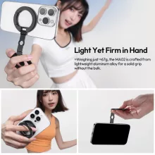 Ulanzi MA02 összehajtható mini állvány, Magsafe kompatibilis telefonokhoz, karabiner, fekete (UL-M067)