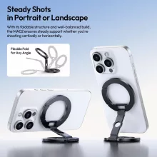Ulanzi MA02 összehajtható mini állvány, Magsafe kompatibilis telefonokhoz, karabiner, fekete (UL-M067)