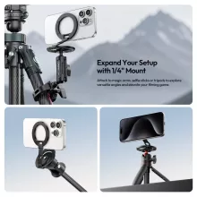 Ulanzi MA02 összehajtható mini állvány, Magsafe kompatibilis telefonokhoz, karabiner, fekete (UL-M067)