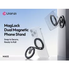 Ulanzi MA02 összehajtható mini állvány, Magsafe kompatibilis telefonokhoz, karabiner, fekete (UL-M067)