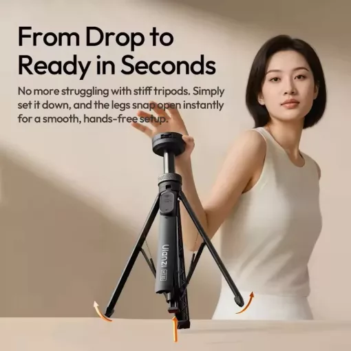 Ulanzi MT-85 automatikusan nyíló selfie állvány, monopod, Magsafe, 146cm, bluetooth, fekete (UL-T122)