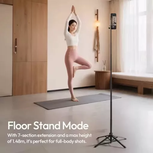 Ulanzi MT-85 automatikusan nyíló selfie állvány, monopod, Magsafe, 146cm, bluetooth, fekete (UL-T122)