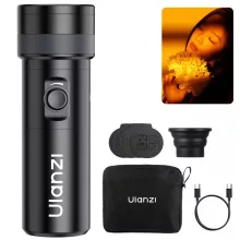 Ulanzi LM01 LED lámpa, zseblámpa forma, fókuszálható fény, 20db grafika, 7500mAh, állványmenet (UL-L219)