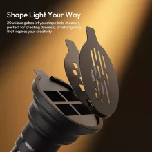 Ulanzi LM01 LED lámpa, zseblámpa forma, fókuszálható fény, 20db grafika, 7500mAh, állványmenet (UL-L219)