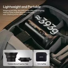 Ulanzi LM01 LED lámpa, zseblámpa forma, fókuszálható fény, 20db grafika, 7500mAh, állványmenet (UL-L219)
