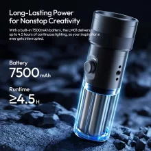 Ulanzi LM01 LED lámpa, zseblámpa forma, fókuszálható fény, 20db grafika, 7500mAh, állványmenet (UL-L219)