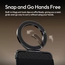 Ulanzi ML25 Magsafe kártya tartó, telefonkitámasztó állvány, tároló rekesz, karabiner, karbon (UL-M095)