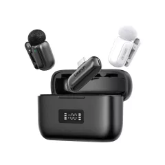   Ulanzi A200 mini csiptetős vezeték nélküli mikrofon, 2db mikrofon, zajszűrés, USB-C, fekete, fehér (UL-A048)