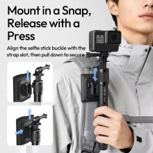 Ulanzi VL04 selfie bot, monopod, hátizsák pántra, övre rögízthető, GoPro tartó adapterrel (UL-S026)