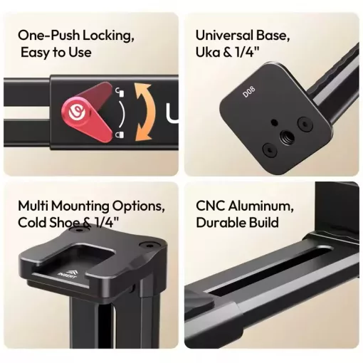 Ulanzi CA15 OneLock tablet tartó, Uka és Arca Swiss csatlakozás, fém (UL-C072)