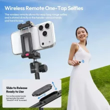 Ulanzi MT-44-2 automatikusan selfie állvány, monopod, telefontartó adapter, bluetooth, fekete (UL-S056)