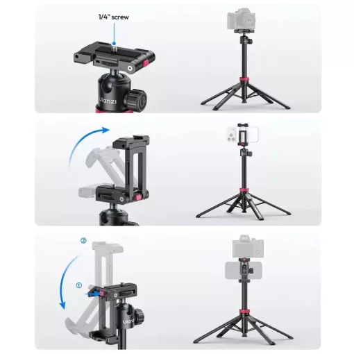 Ulanzi MT-44-2 automatikusan selfie állvány, monopod, telefontartó adapter, bluetooth, fekete (UL-S056)