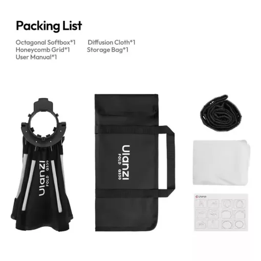 Ulanzi FOLD QS30 30cm-es nyitható octobox, mini Bowens csatlakozás (UL-L304)