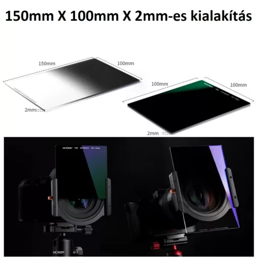 K&F Concept szűrőtartó készlet, KF-1812 - 100x100 mm-es, négyzet alakú szűrőhöz + 8db szűrő adapter