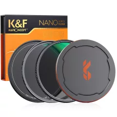   K&F Concept NANO-X series, MCUV + CPL szűrő, vízlepergető, karcálló, fém objektívsapka + tok, 77mm (KF-1665)