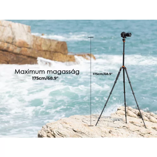K&F Concept K255A4+BH-28L állvány + monopod, fekete-narancssárga V2 (KF-09-083V2)