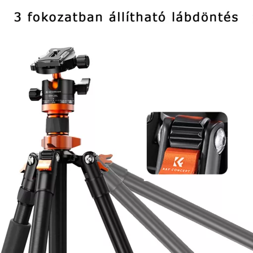 K&F Concept K255A4+BH-28L állvány + monopod, fekete-narancssárga V2 (KF-09-083V2)