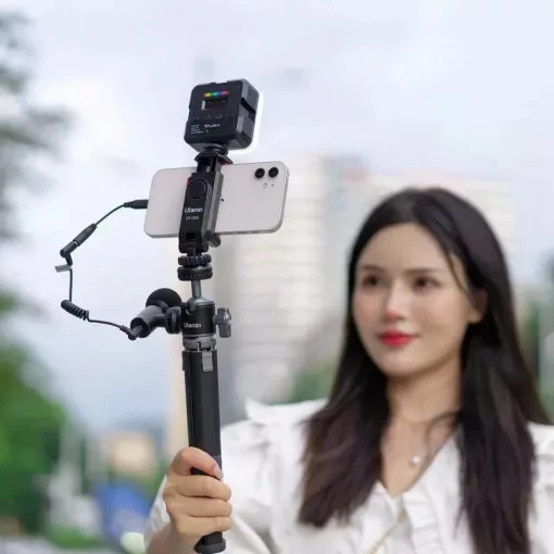 Ulanzi ST-06s telefon tartó adapter állványhoz, elforgatható, dönthető, vakupapucs adapterrel, fehér (UL-3057)