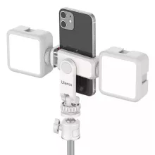 Ulanzi ST-06s telefon tartó adapter állványhoz, elforgatható, dönthető, vakupapucs adapterrel, fehér (UL-3057)