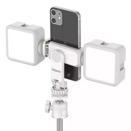 Ulanzi ST-06s telefon tartó adapter állványhoz, elforgatható, dönthető, vakupapucs adapterrel, fehér (UL-3057)