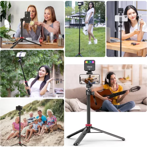 Ulanzi MT-44 selfie állvány, telefontartó adapter, 149cm max magasság, fehér (UL-2503A)