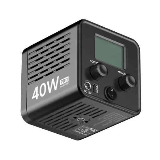 Ulanzi L023, 40W PRO Bi-Color COB, hordozható LED, 2500-6500K, 13260Lux, 8 effekt, 3400mAh (UL-L023)