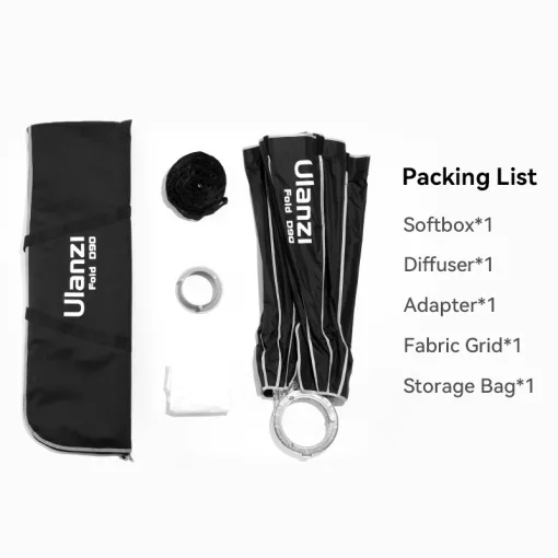 Ulanzi D90 90cm-es nyitható parabola méhsejtráccsal, Bowens csatlakozás (UL-L055)