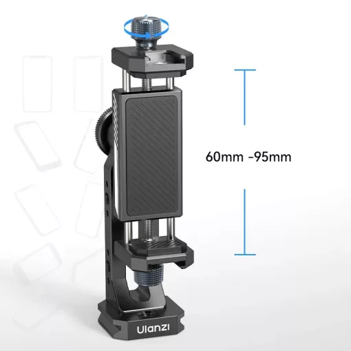 Ulanzi MA53 elforgatható telefontartó adapter, arca swiss, 1db vakupapucs, 5db 1/4" csatlakozó, fém (UL-M028)