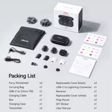 Ulanzi A30 vezeték nélküli Mini lavalier mikrofon, 2 mikrofon és 1 vevő, usb-c, lighting, fekete (UL-A014GBB1)