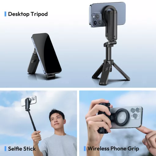 Ulanzi JJ03 okostelefon markolat, Magsafe állvány és selfie bot egyben, bluetooth kioldóval (UL-T090)