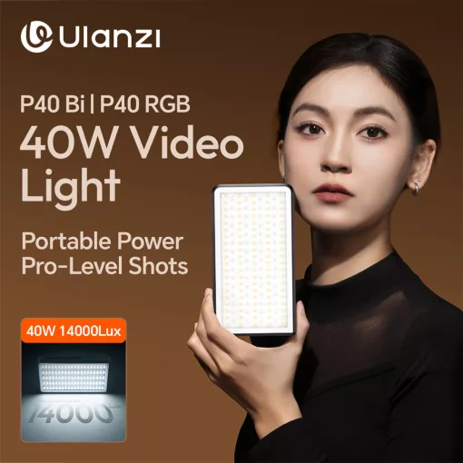 Ulanzi 40W bi-color led lámpa, 14000lux, 37Wh, 2700K-6500K, 95CRI, 8 effekt, hűtőventillátor (UL-L129)