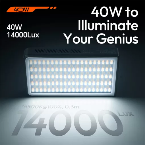 Ulanzi 40W rgb led lámpa, 14000lux, 37Wh, 2700K-6500K, 95CRI, 20 effekt, hűtőventillátor (UL-L130)