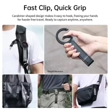 Ulanzi MA30 összehajtható mini állvány, Magsafe kompatibilis telefonokhoz, karabiner, szürke (UL-M077)