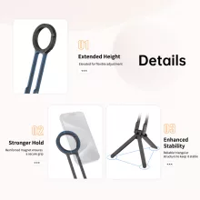 Ulanzi MA30 összehajtható mini állvány, Magsafe kompatibilis telefonokhoz, karabiner, lila (UL-M076)