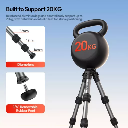 Ulanzi TT30 Travel utazó mini állvány, 14-44cm, 6kg teherbírás, Uka gyorscseretalp (UL-T095)
