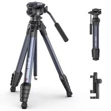 Ulanzi OMBRA II XINAG videó állvány, 157cm, fluid videófej, 3kg teherbírás, telefontartó adapter (UL-T154)