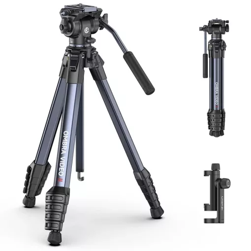 Ulanzi OMBRA II XINAG videó állvány, 157cm, fluid videófej, 3kg teherbírás, telefontartó adapter (UL-T154)