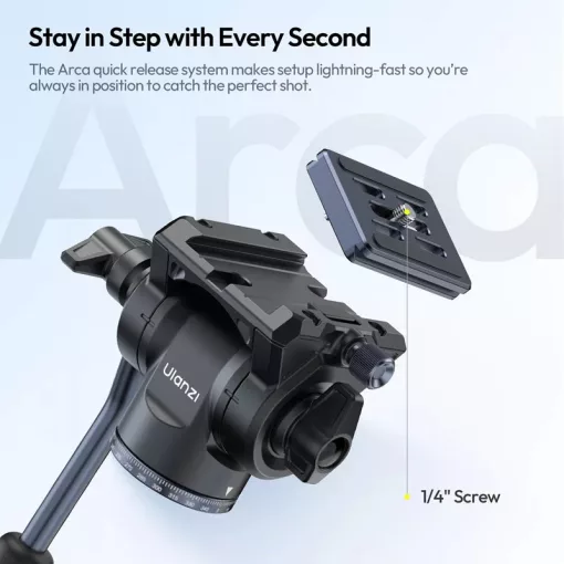Ulanzi OMBRA II XINAG videó állvány, 157cm, fluid videófej, 3kg teherbírás, telefontartó adapter (UL-T154)