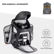 K&f Concept Alpha Backpack 25 literes, fotós hátizsák, vízálló, szürke (KF-13-105)
