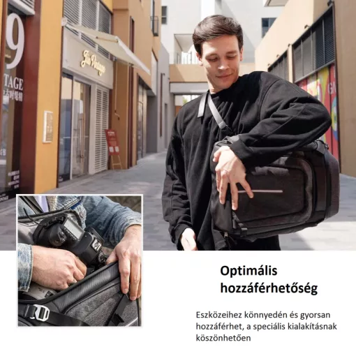 K&f Concept Alpha Backpack 25 literes, fotós hátizsák, vízálló, szürke (KF-13-105)