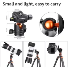 K&F Concept BH-25L állvány gömbfej, 25mm, 8kg teherbírás, vízmérték, arca swiss, 3/8"-1/4" (KF-31-029V3)