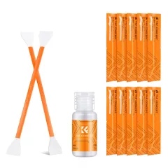   K&F Concept dupla fejes 16 mm-es tisztítópálca készlet, APS-C, 10 db + 20 ml tisztító folyadék (KF-1964)