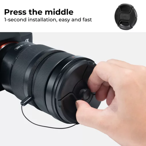 K&F Concept 3db objektívvédő sapka zsinórral + 3db törlőkendő, 67mm (KF-1995)