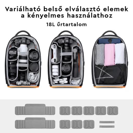 K&F Concept Beta hátizsák 18L V3, fekete narancs (KF-13-140)